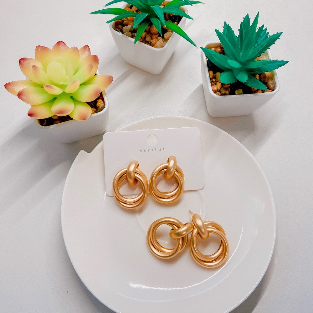 18K Gold Plated Double Hoop Earrings